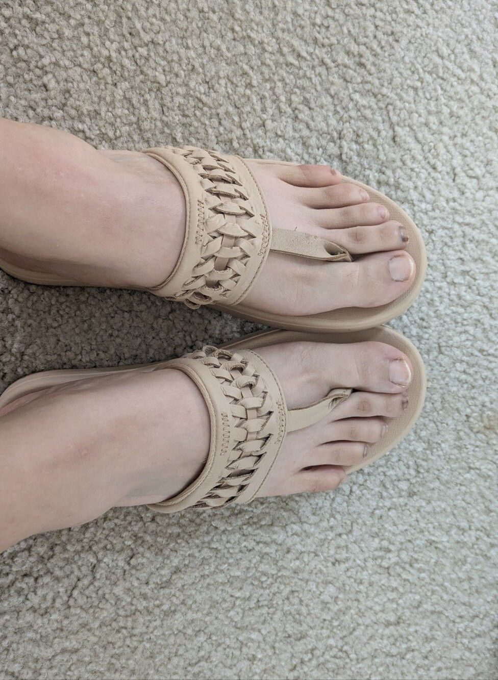 Nike Bella Kai Woven Thong  Leather Sandals Size 6